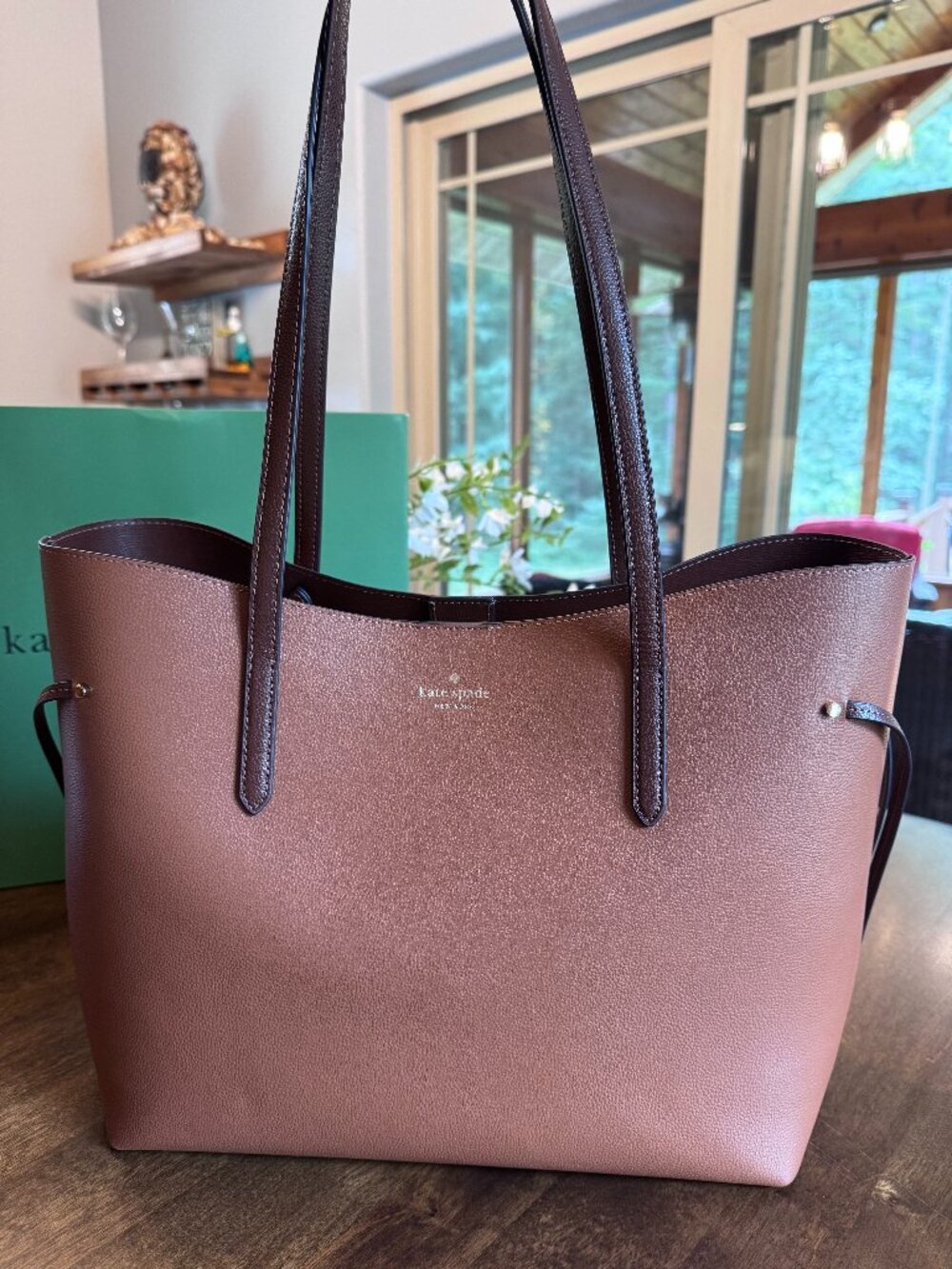 Kate Spade New York Cleo Leather Tote Bag & Pouch - School Work Shopping